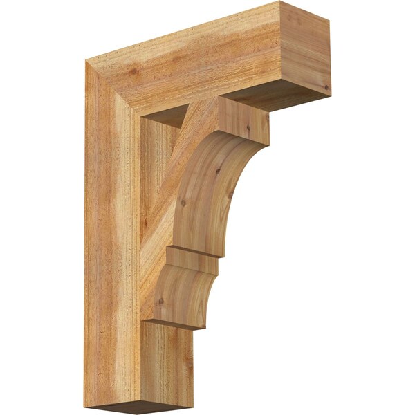 Ekena Millwork Balboa Block Rough Sawn Bracket, Western Red Cedar, 6"W x 20"D x 28"H BKT06X20X28BOA05RWR - main